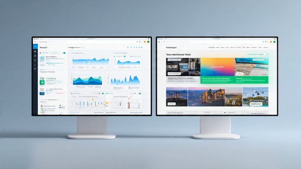 Kaggle platform interface showing data science notebooks and datasets alongside Teachable Machine model training interface for beginner AI learning