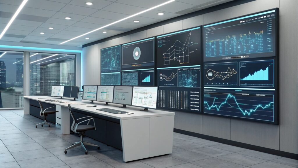 Diagram showing AI machine learning system analyzing user behavior patterns to detect cybersecurity threats and anomalies
