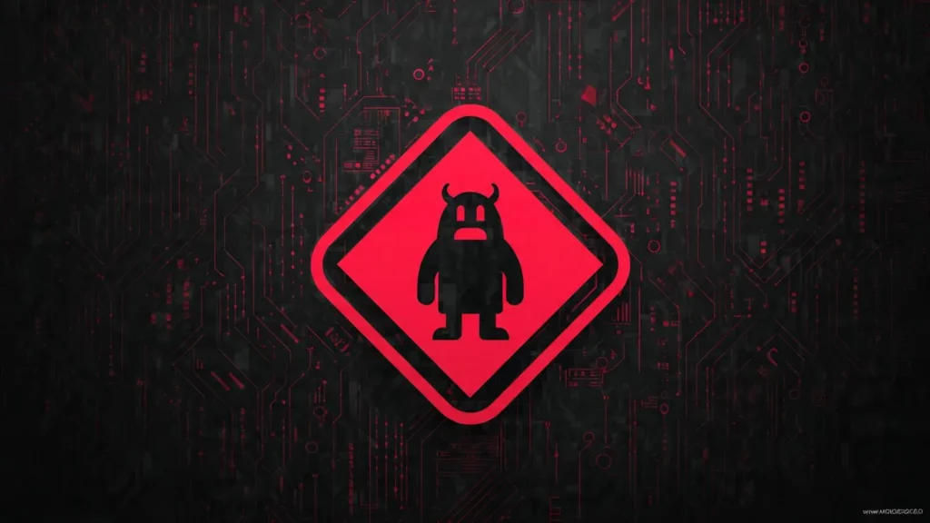 Warning illustration about patent trolls and intellectual property threats for tech companies