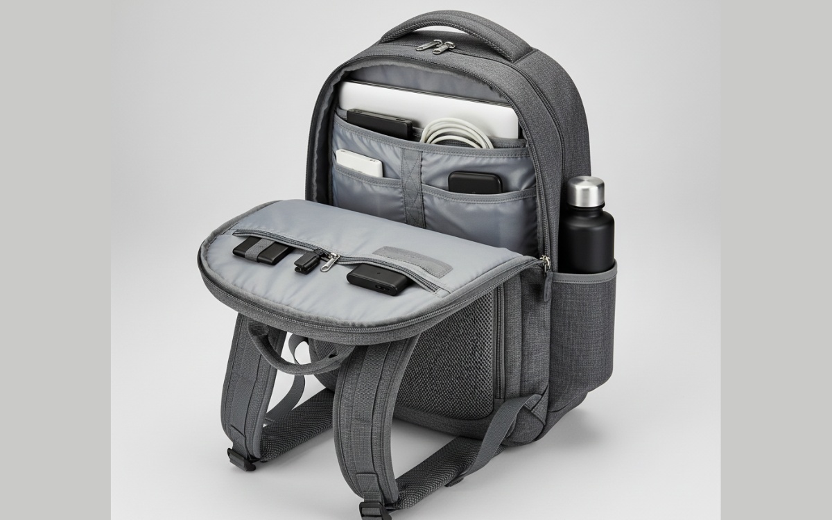Durable laptop backpack with padded compartments, multiple pockets, and ergonomic straps for work and travel